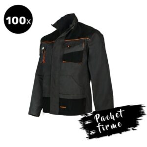 100x Jacheta de lucru rezistenta negru/portocaliu | pachet firme
