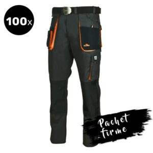 100x Pantaloni de lucru talie negru/portocaliu rezistent Strong