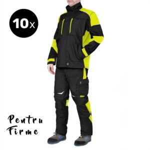 10xCostum de lucru: jacheta si Pantaloni negru-galben