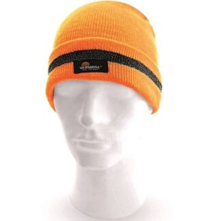 Caciula calduroasa fluorescenta iarna portocalie