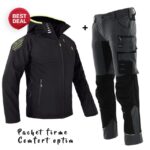 Costum de lucru confort optim: Jacheta Softshell si Pantaloni elastici