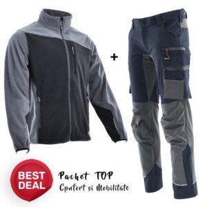 Costum de lucru confortabil: Polar gros si Pantaloni elastici