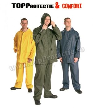 Costum de ploaie din PU, impermeabila, usoara, verde, galben, albastru