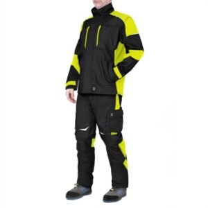 Costum jacheta si Pantaloni de lucru negru-galben Helicon