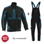 Costum salopeta santier Confortabil și funcțional | Negru-Petrol