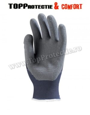 FINAL - Manusi protectie,palma imersata in latex gri cu pliuri