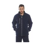 Geaca polar cu design sport gri, negru, bleumarin