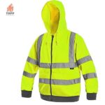 Hanorac reflectorizant cu gluga galben