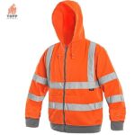 Hanorac reflectorizant cu gluga portocaliu