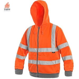 Hanorac reflectorizant cu gluga portocaliu