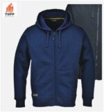 Hanorac toamna iarna cu gluga bleumarin