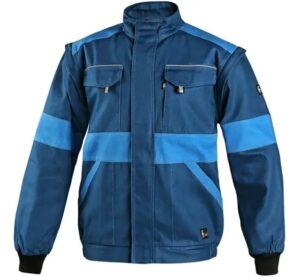 Jacheta de lucru barbati 100% bumbac CXS LUXY albstru contrast