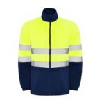 Jacheta de lucru fleece eflectorizant de toamna galben-bleumarin