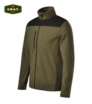 Jacheta fleece verde cu intarituri