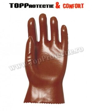 Manusi de protectie bumbac imersate in PVC bordo,rezistente la acizi