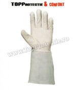 Manusi de sudura din piele integrala de ovina,moale,cu manseta 15 cm