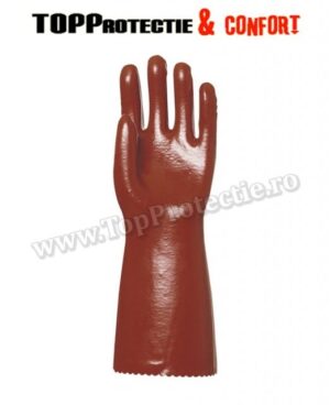 Manusi lungi protectie chimica imersate in PVC, 40 cm