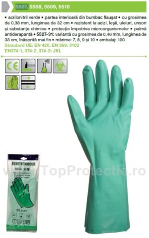 Manusi protectie antichimice bumbac impregnat acrilo-nitril 5510