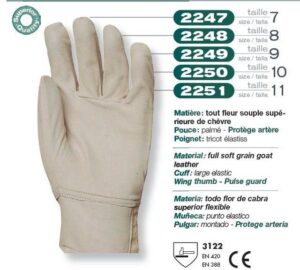 Manusi protectie din piele capra