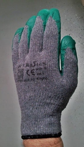 Manusi protectie impregnate cu Latex A-grip gri-verde