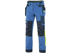 Pantaloni de lucru 4-way stretch cu Cordura CXS Naos albastru contrast