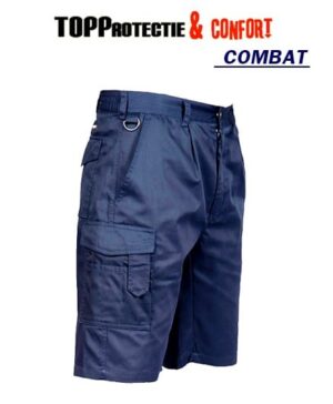 Pantaloni scurti salopeta cu buzunare multe Bleumarin Combat