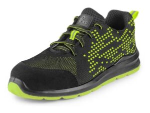 Pantofi comozi cu bombeu usori S1 negru galben fluo