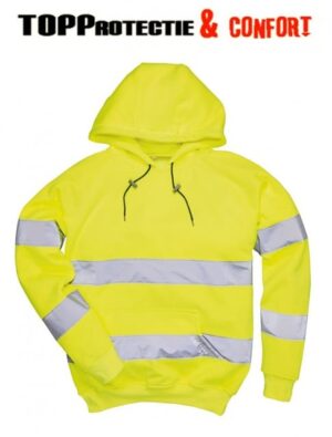 Pulover Hi-vis cu gluga, confortabil, cu benzi reflectorizante