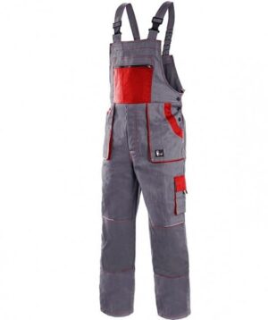 Salopeta de bumbac BiColor gri / rosu