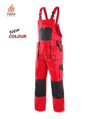 Salopeta de bumbac BiColor rosu / negru