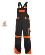 Salopeta lucru rezistenta contrast negru/orange