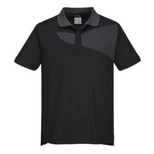 Tricou polo confortabil si respirabil negru/gri 