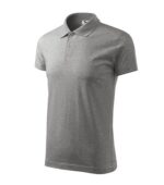 Tricou polo cu guler gri Single