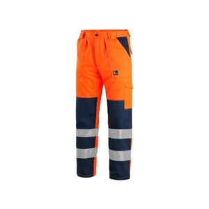 Ultimele marimi: Pantaloni lucru portocalii cu dungi Reflectorizante 3M